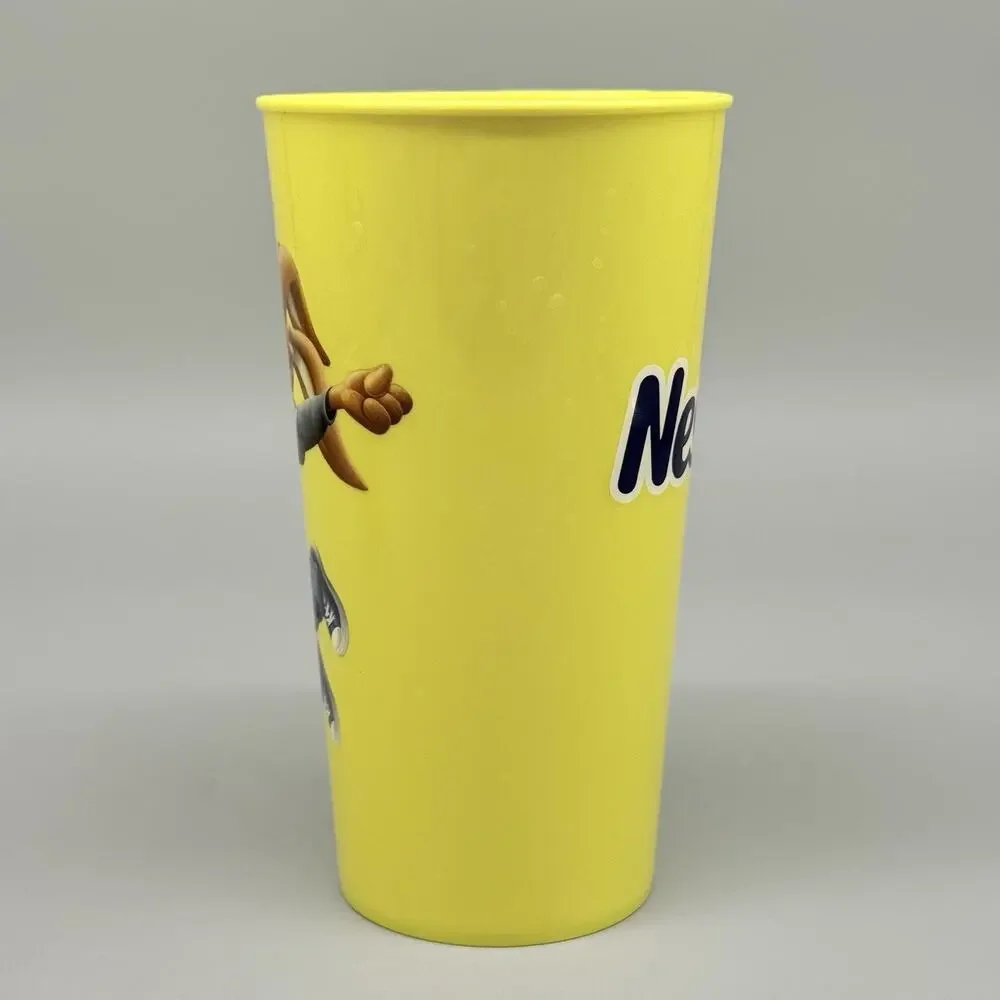 Set Of 2 Nestle Nesquik Bunny Yellow Plastic Tumbler Cups 6.5